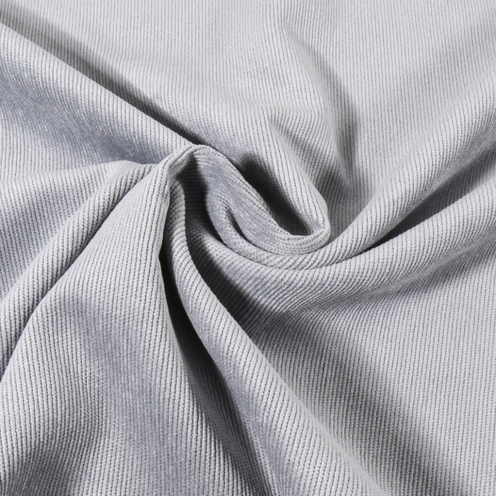 Tissu Velours milleraies uni Bleu gris