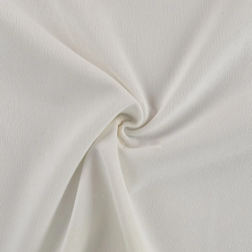 Tissu Velours milleraies uni  Blanc cassé