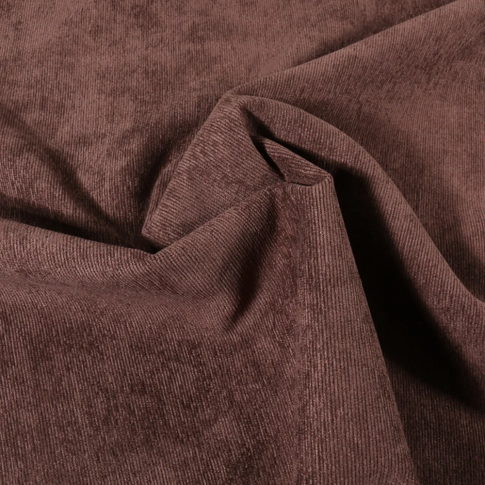 Tissu Velours milleraies uni Marron chocolat