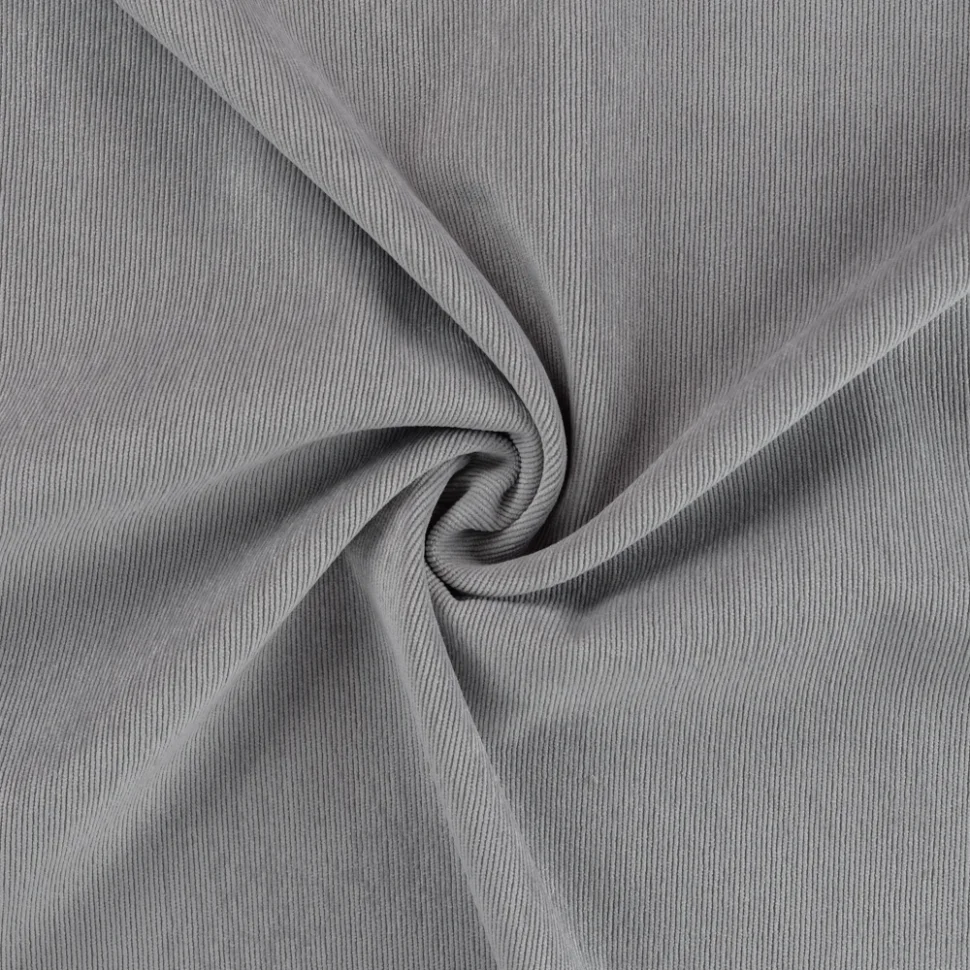 Tissu Velours milleraies uni  Gris