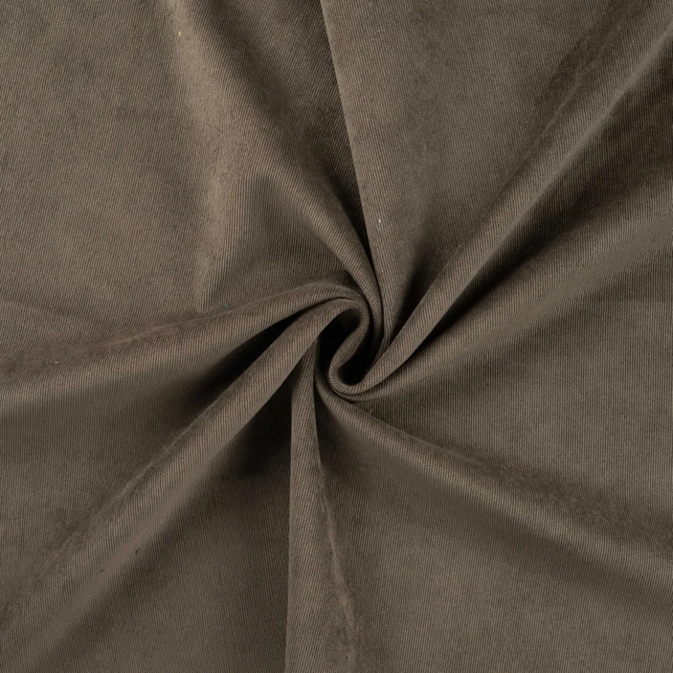 Tissu Velours milleraies uni  Marron foncé