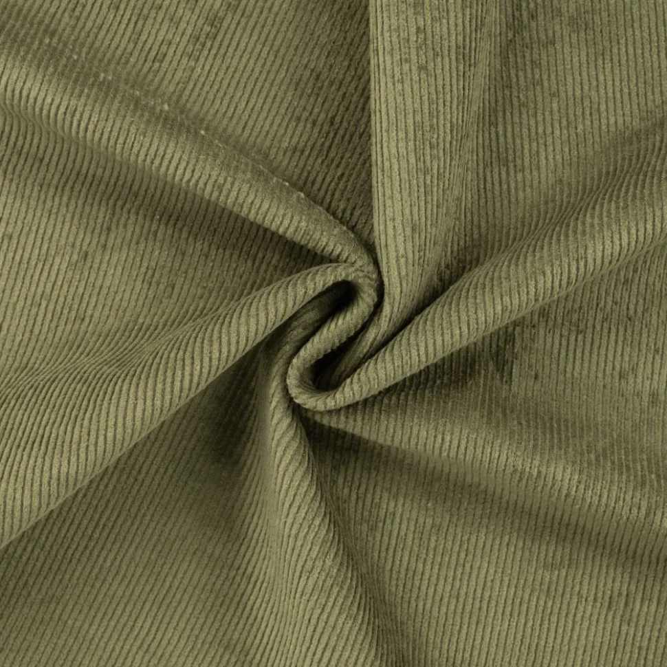 Tissu Velours côtelé stretch uni Vert kaki