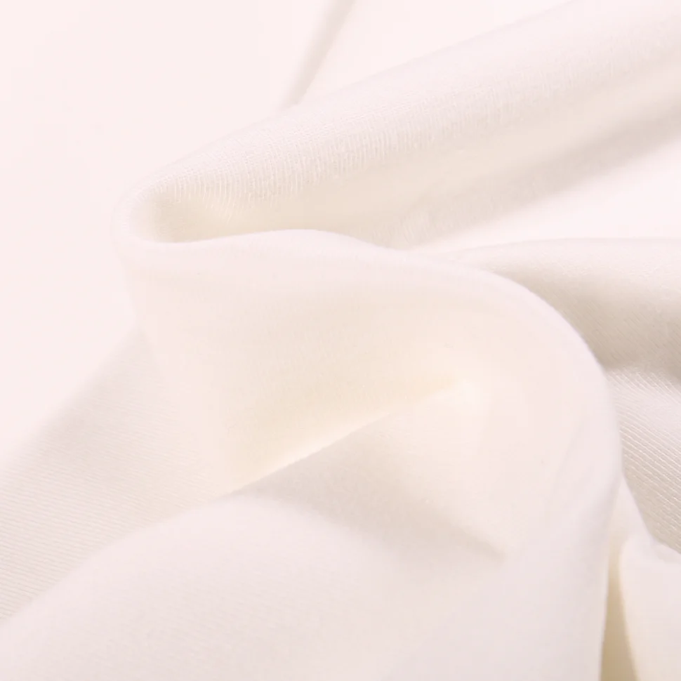 Tissu Jersey Coton Bio uni Blanc cassé