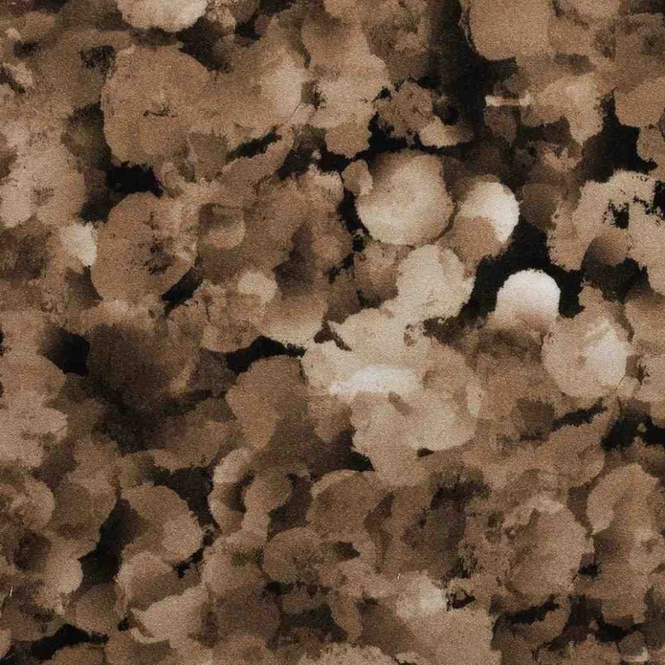 Tissu Viscose  Isadora effet aquarelle  Marron floutée sur fond Noir