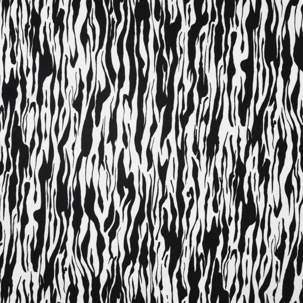 Tissu Jersey Milano lignes blanches sur fond Noir