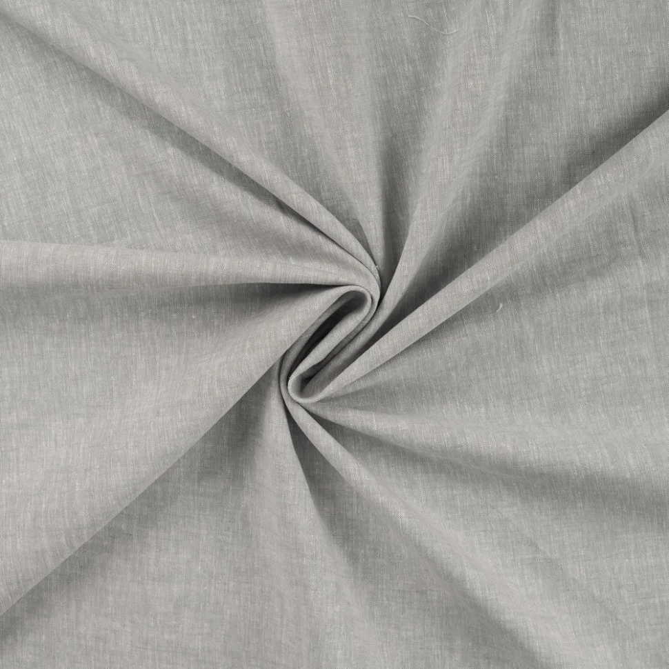 Tissu Lin Coton uni Gris clair chiné
