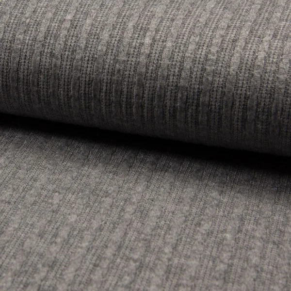 Coupon Tissu Maille Craftine Box Soft Grey Gris - Coupon de 150 cm