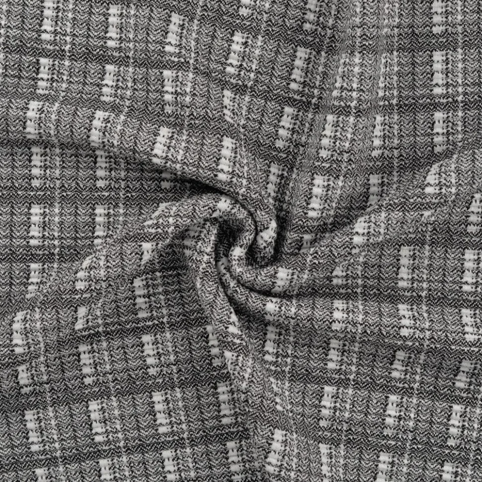 Tissu Jersey Jacquard côtelé Heavy filia sur fond Gris