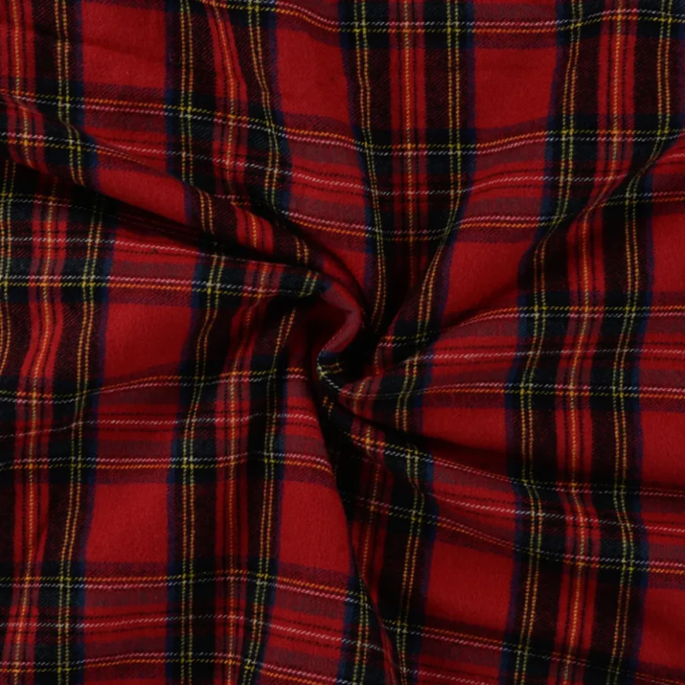 Tissu Tartan Ecossais Clara sur fond Rouge