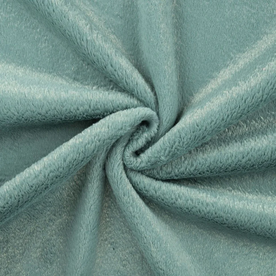 Tissu Fausse fourrure long poils lurex Vert menthe