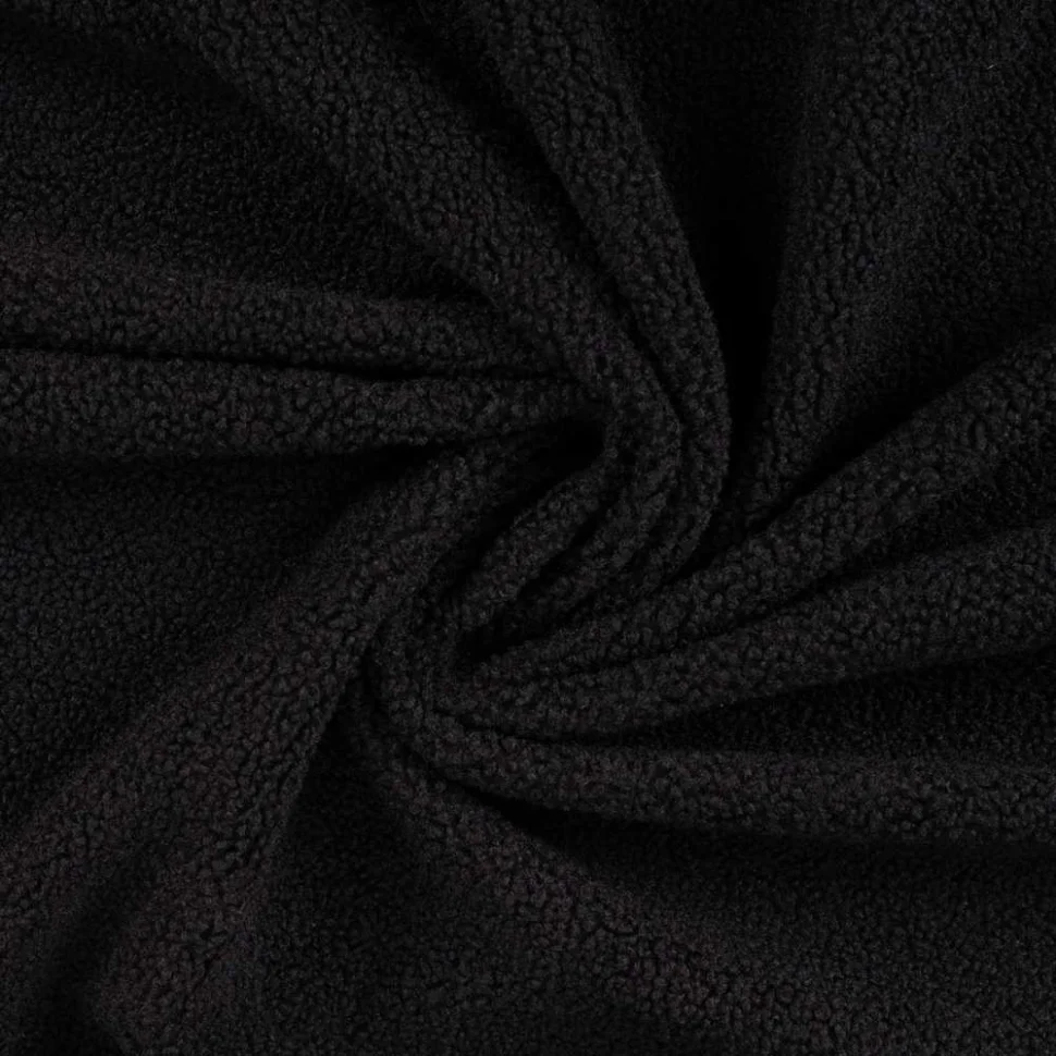 Tissu Fausse fourrure Mouton Elsa uni  Noir