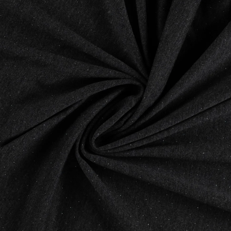 Tissu Maille Polyviscose extensible Lurex Gris ardoise profond
