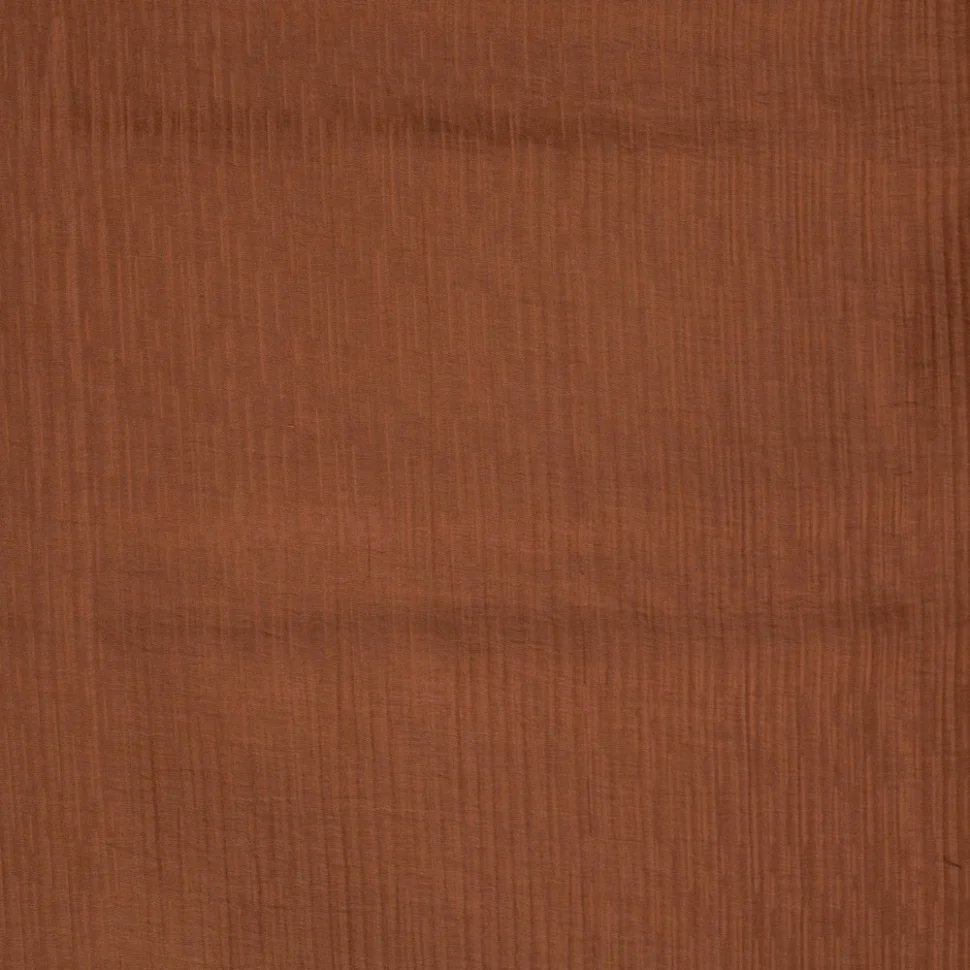 Tissu Mousseline Tencel double couche uni Marron