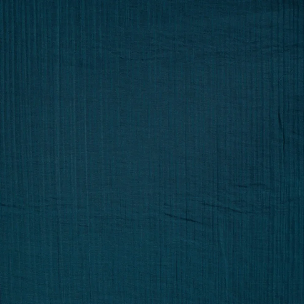 Tissu Mousseline Tencel double couche uni Bleu pétrole