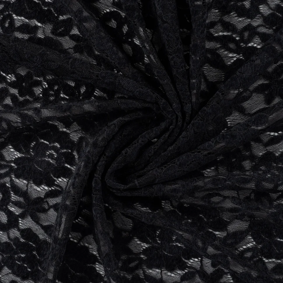 Tissu Dentelle Deluxe uni Noir