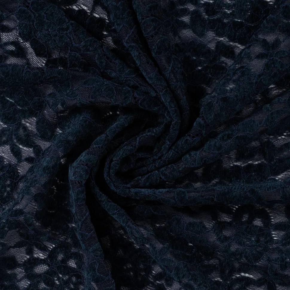 Tissu Dentelle Deluxe uni Bleu marine