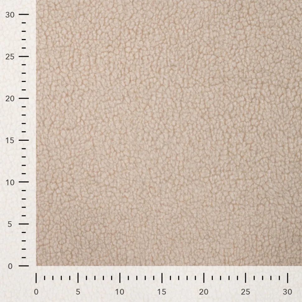 Coupon Tissu Fausse fourrure Teddy Bouclettes Lucy Ecru - Coupon de 20 cm