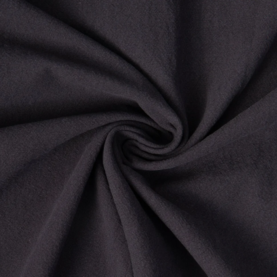 Tissu Coton Lavé aspect Lin uni Noir