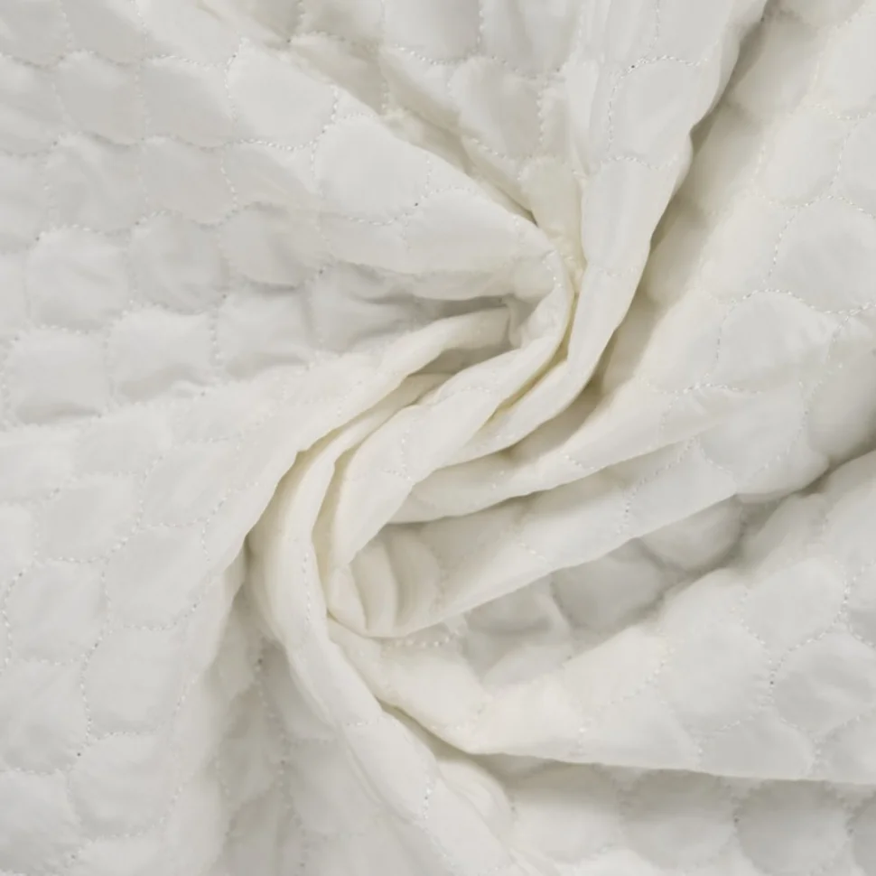 Tissu Doudoune matelassé déperlant uni Ecru
