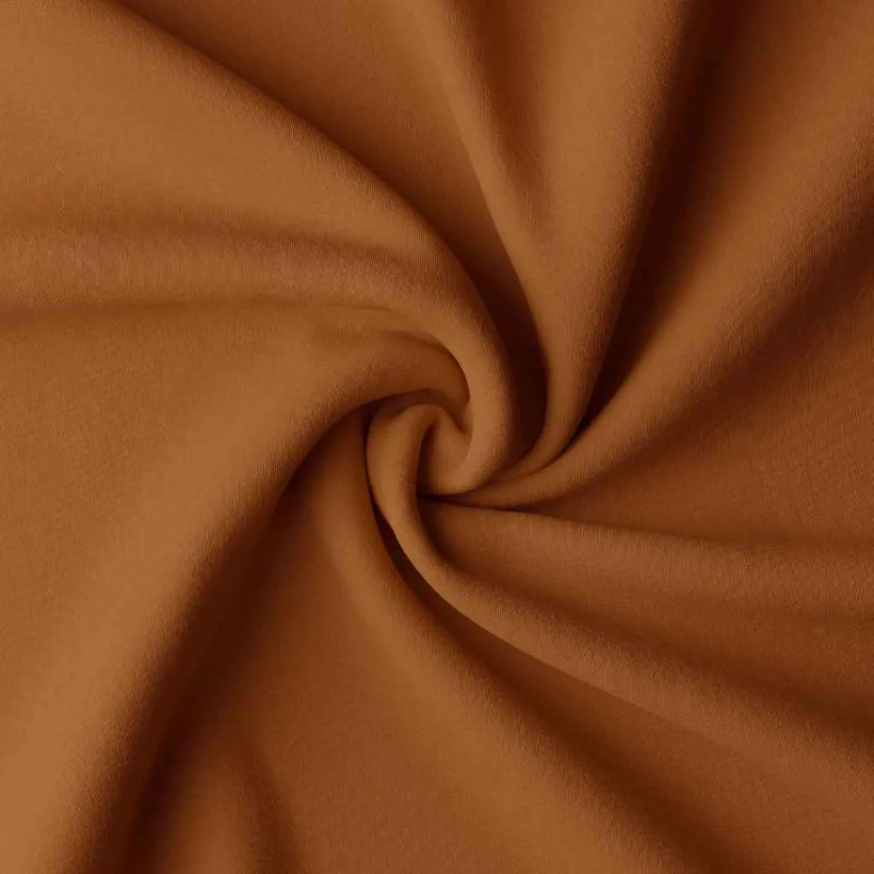 Tissu Coton enduit uni Noisette