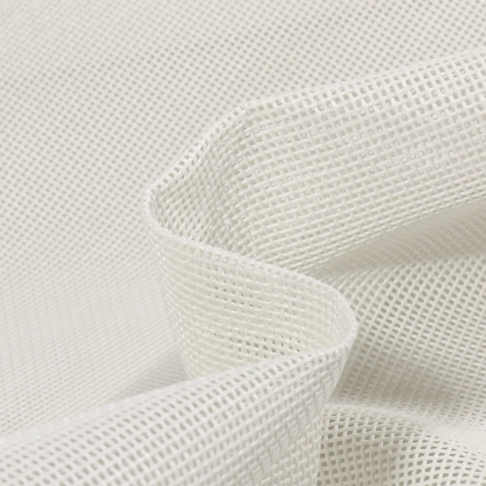 Coupon Toile Transat grille extérieure textilène unie Blanc - Coupon de 50 cm