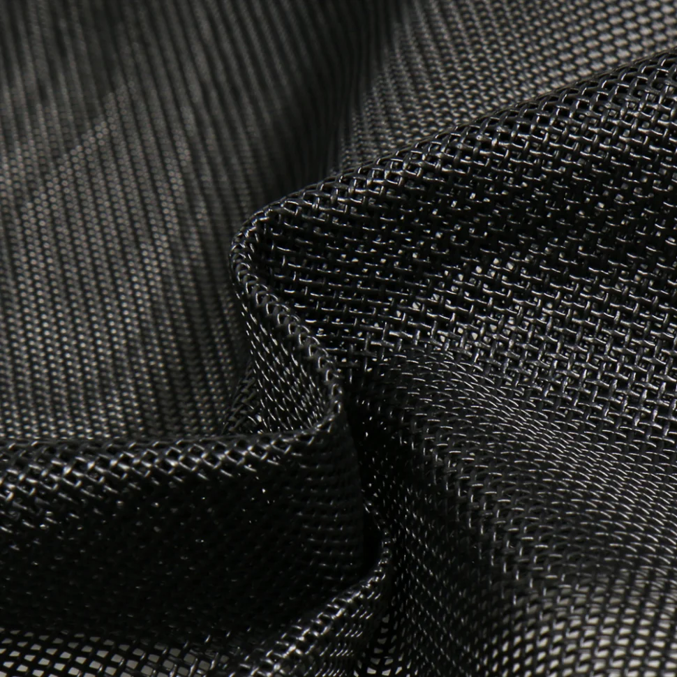 Coupon Toile Transat grille extérieure textilène unie Noir - Coupon de 210 cm
