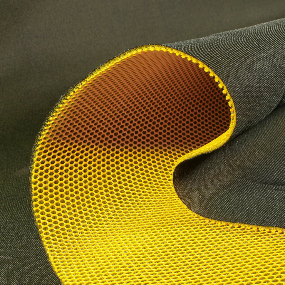 Coupon Tissu Résille matelassé mesh 3D Jaune - Coupon de 140 cm
