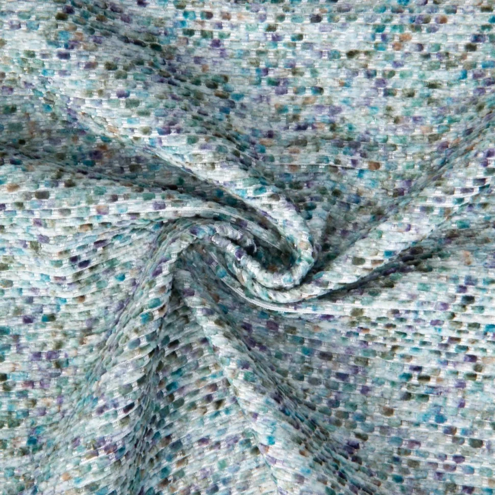 Tissu Jacquard Velours d'ameublement Dublin sur fond Bleu gris