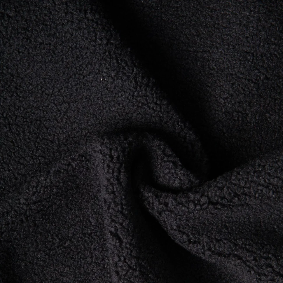 Tissu Bouclette uni Noir