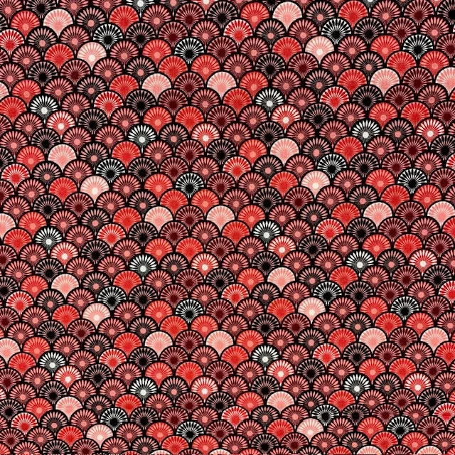 Tissu Coton imprimé Suri sur fond Rouge