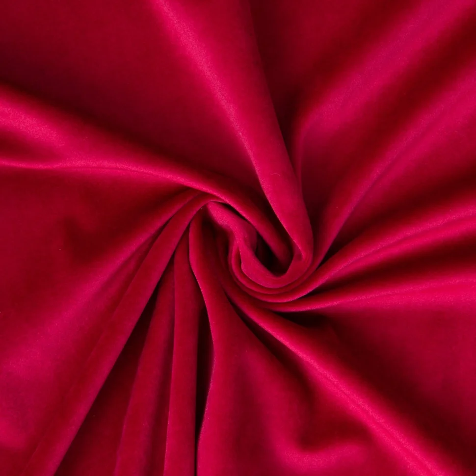 Tissu Velours ras d'ameublement uni Grenat