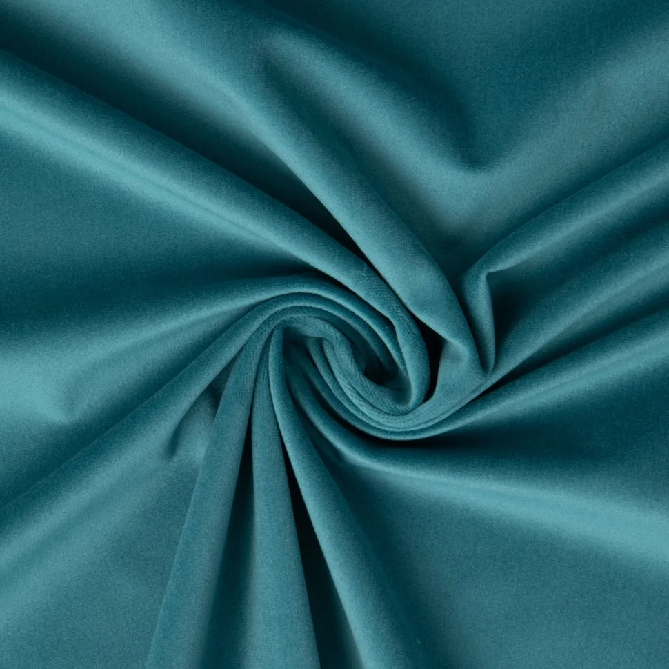 Tissu Velours ras d'ameublement uni Bleu canard