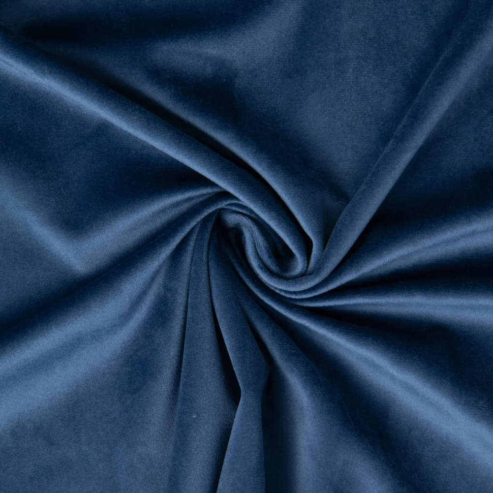 Tissu Velours ras d'ameublement uni Bleu nuit