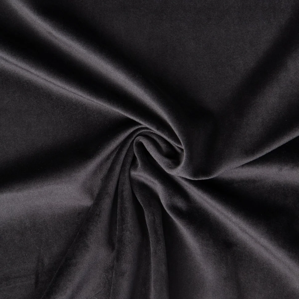 Tissu Velours ras d'ameublement uni Noir