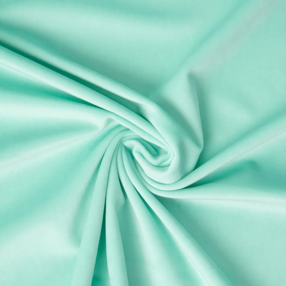 Tissu Velours ras d'ameublement uni Vert menthe clair