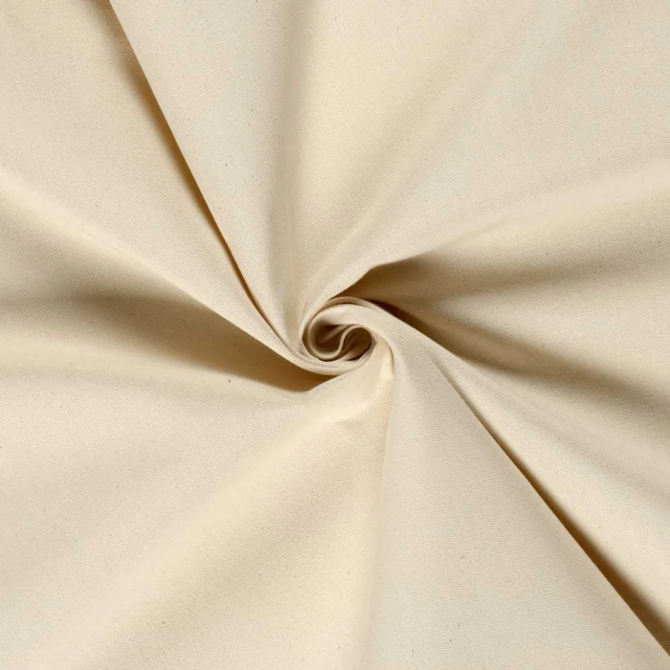 Coupon Tissu Toile coton canvas Aria sur fond Blanc cassé - Coupon de 80 cm
