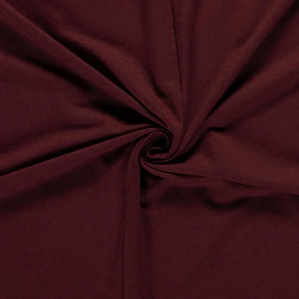 Tissu Sweat léger Soline uni Bordeaux