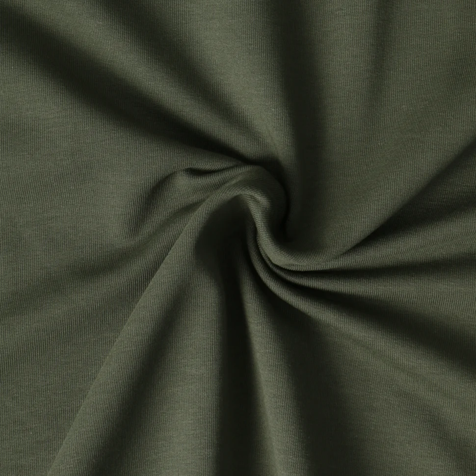 Tissu Sweat léger Soline sur fond Vert kaki