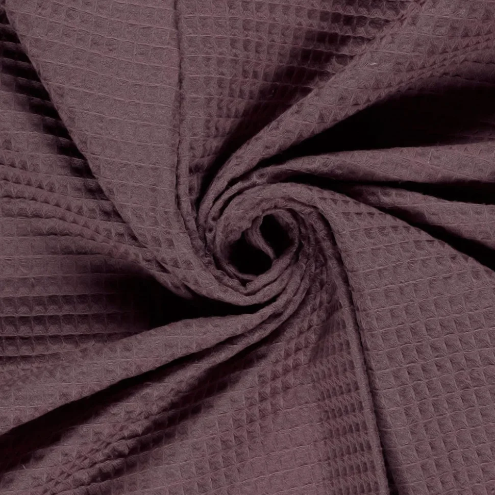 Tissu Nid d'abeille uni Mauve
