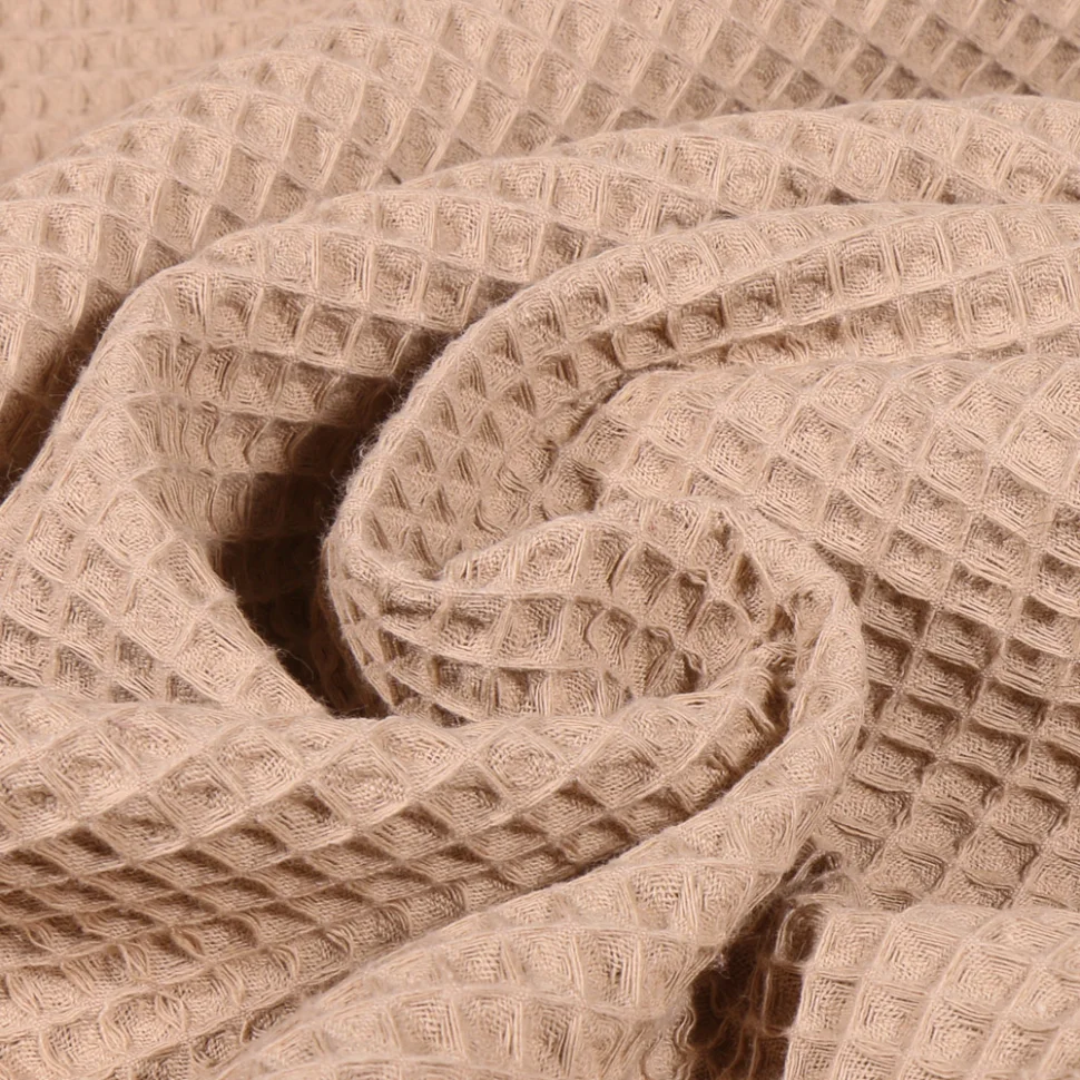 Tissu Nid d'abeille uni Crème