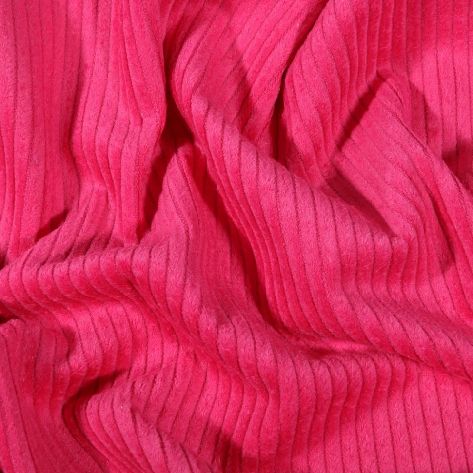 Coupon Tissu Velours côtelé uni Rose fuchsia - Coupon de 30 cm