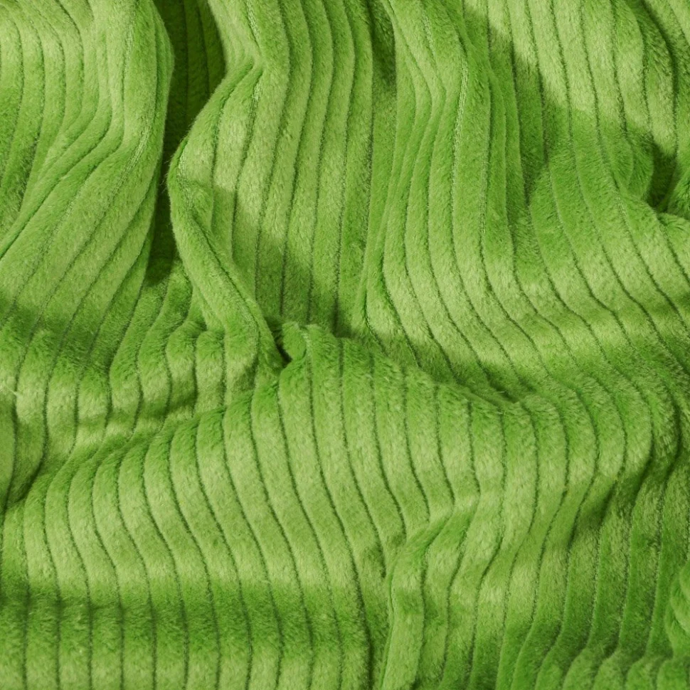 Coupon Tissu Velours côtelé uni Vert pomme - Coupon de 30 cm
