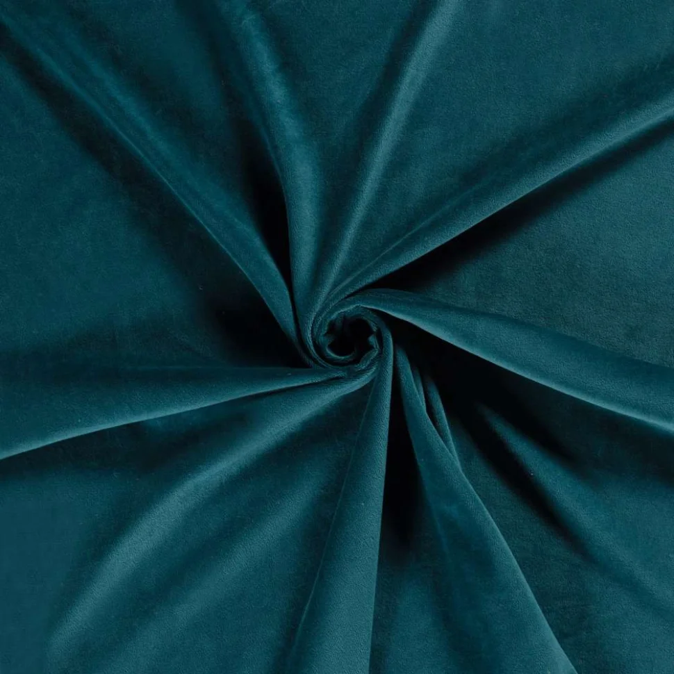 Coupon Tissu Velours d'ameublement Eclat d'Intérieur uni Bleu canard - Coupon de 200 cm