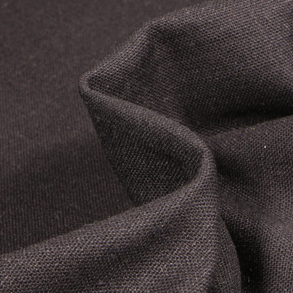 Tissu Viscose Lin uni Noir