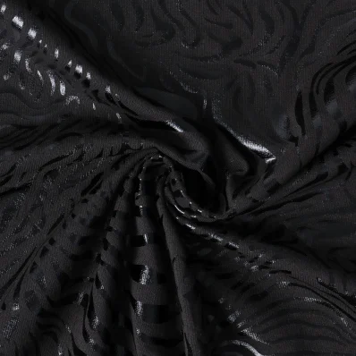 Tissu Jersey Milano Motifs brillants sur fond Noir