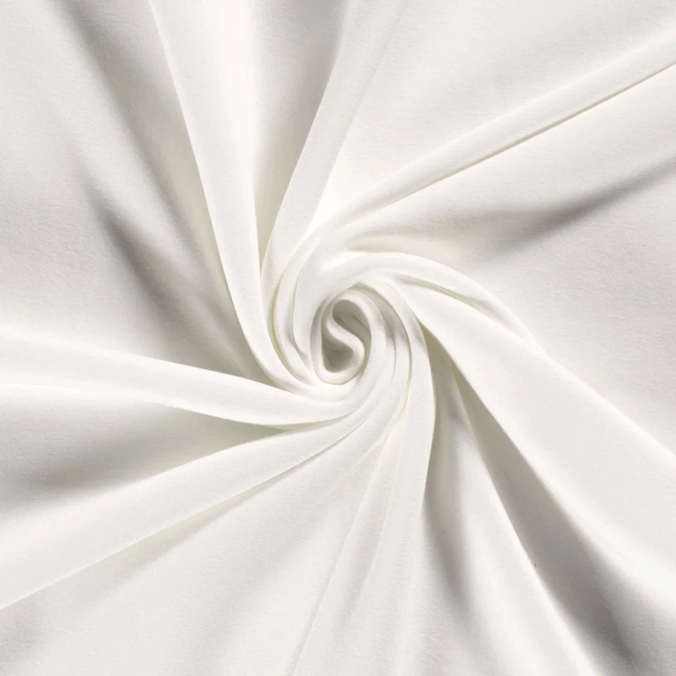 Tissu Sweat envers doudou uni Blanc cassé