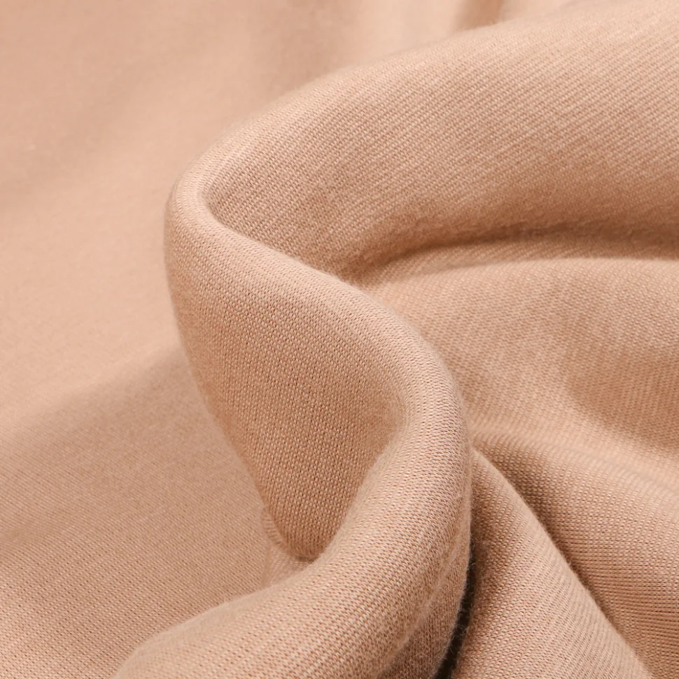 Tissu Sweat envers minky uni Camel