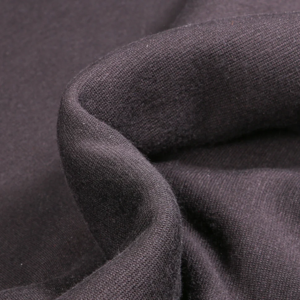 Tissu Sweat envers minky uni Noir