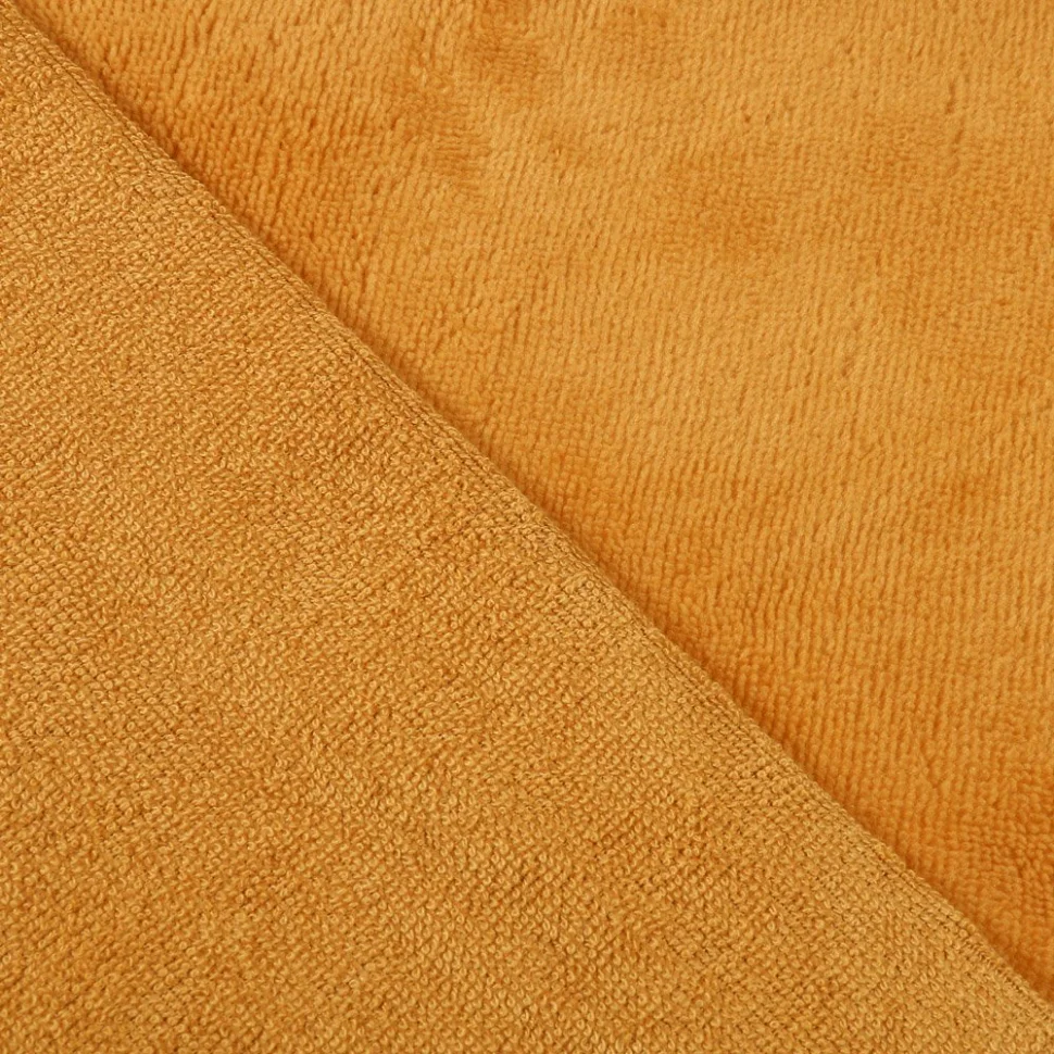 Coupon Tissu Micro Éponge Bambou Jaune curry - Coupon de 20 cm