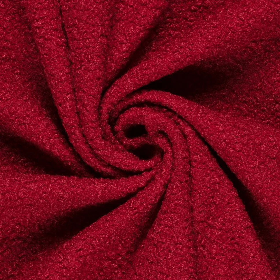 Tissu Bouclette Teddy uni Rouge